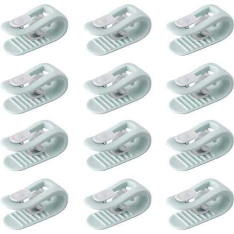 12 vert Enfile Couette, Clip Housse De Couette, Pince Housse de Couette, Attache Couette, Attache Drap Housse, Anti-dérapant sans Aiguille Clip de Fixation Literie Accessoires (1/5)