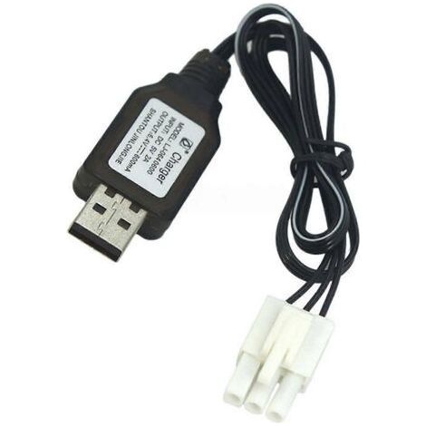 Câble de chargeur USB 600 mA 6,4 V avec connecteur EL4.5-3P P-TO-R pour voiture, camion et bateau radiocommandé.