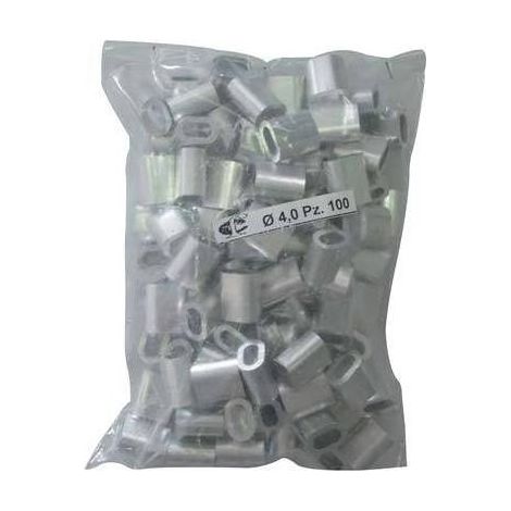 MORSETTO X FILO NYOFIL WORKIT - ALLUMINIO MM 4 - 100 Pezzi