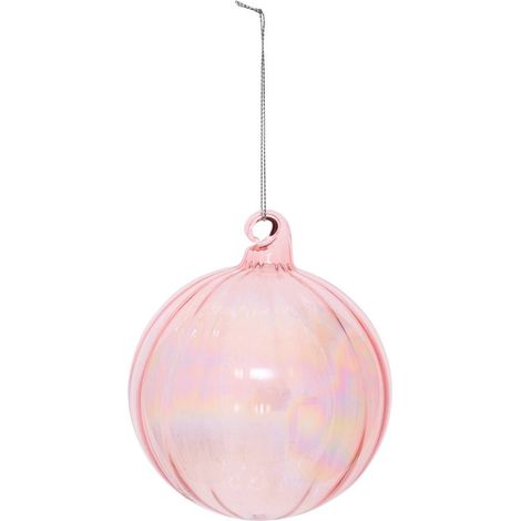 BDN VERRE 100MM STRIE ROSE - Feeric lights & christmas (1/2)