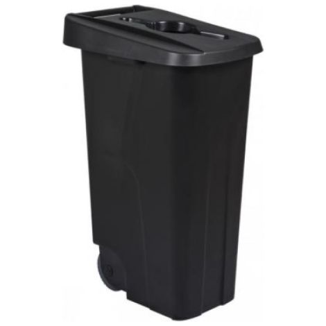 Poubelle de tri mobile Movatri - 110l - noir / noir (1/2)