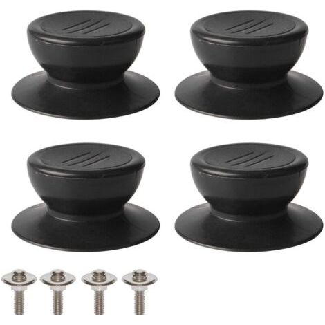 4-teiliges Deckelknauf-Set, universeller Ersatzknopf für Küchendeckel, Glasdeckel, Glasdeckelgriff – schwarz (1/4)