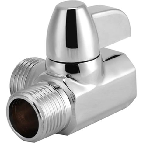 Cloison de douche à 3 voies en cuivre épais G1/2", accessoires de douche pour salle de bain, robinet triangulaire pour tuyau d'eau, raccord de tuyau à 4 points, vanne d'angle (1/5)