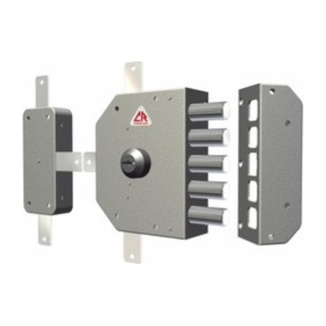Serrure de sA curitA gauche CR 3300 avec clA et cylindre de pompe 5 boulons sans tiges