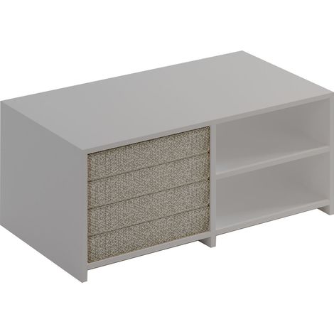Couchtisch aus Holz "Gord" - 90 x 45 x 44 cm - Weiß