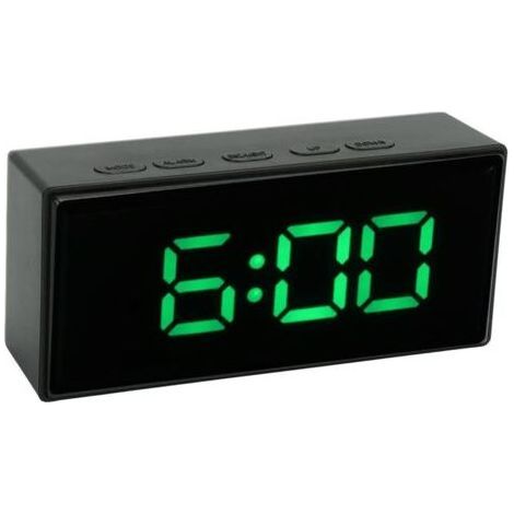 Digital alarm clock with temperature sensor – green LED display – smart backlight – snooze function – modern design, ideal for the bedroom or office (1/5)