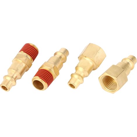 12 pièces raccords pneumatiques laiton 1/4 pouce NPT pour tuyau d'air coupleur mâle femelle à dégagement rapide (1/5)