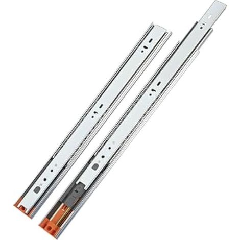 Coulisses pour Tiroirs 450 mm avec Amortisseur Tampon Soft Close Roulement à Bille Extension Totale de Tiroir Tail Glissière de Tiroir Capacité de Charge 35 kg (1 set) (1/5)