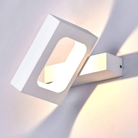 10W LED Appliques Murales Exterieur/Interieur,Spots muraux ,Eclairage, pour salon, chambre d'escalier, couloir, éclairage mural, 3000 K(Lumière blanche chaude) (Blanc) (1/5)