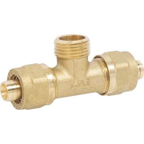 "TEE MASCHIO A COMPRESSIONE PER TUBO MULTISTRATO APE Ø16 (2,0) x 1/2""""M x Ø16 (2,0)"