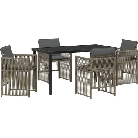 Maison Exclusive - Conjunto de Comedor de Jardín 5 pcs Gris (1/5)