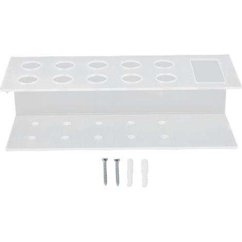 Support Mural Marqueurs Acrylique Transparent – 10 Emplacements Stylos 1 Gomme, Organisateur Tableau Blanc École, Clair (1/5)