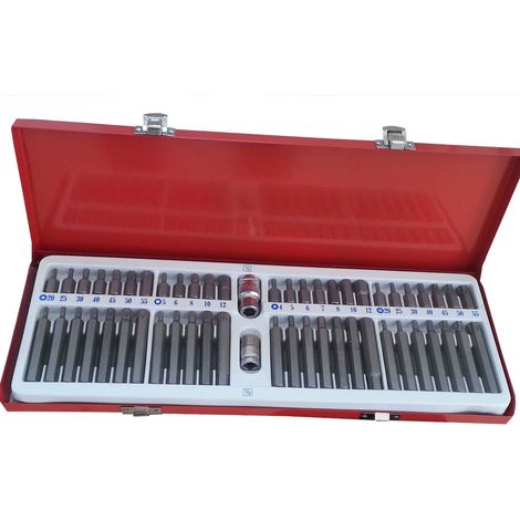 INSERTI CHIAVI BUSSOLE TORX SET 54 PZ portainserti XZN ESAGONALE EXA