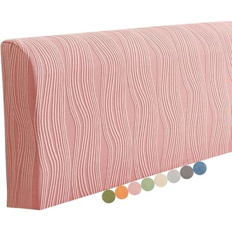 Housse de tête de lit élastique anti-poussière, protection de tête de lit moderne amovible et lavable, rose, 150 cm (140-160 cm).