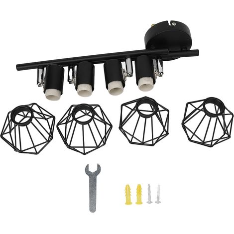Kit de rails lumineux LED 4 spots orientables, éclairage de plafond flexible pour cuisine, chambre, restaurant (1/5)
