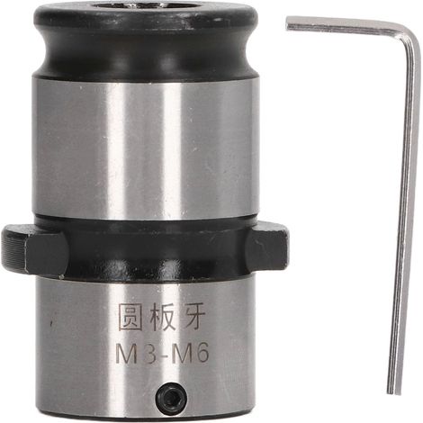 Filière ronde TC820 M3-M6 avec porte-filière en acier au carbone, clé hexagonale intégrée, outil de filetage pour tour, mandrin à filetage mâle. (1/5)