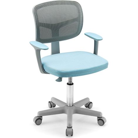 Kinder computerstuhl mit einstellbarer hohe selbstsichernden radern 54 x 54 x 80 - 915 cm blau grau