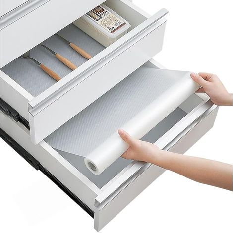 Tapis Fond de Tiroir - Rouleau Antiderapant pour Tiroir de Cuisine - Protection pour Frigo, Placard, Meuble et Interieur - 30 x 500 cm (1/5)
