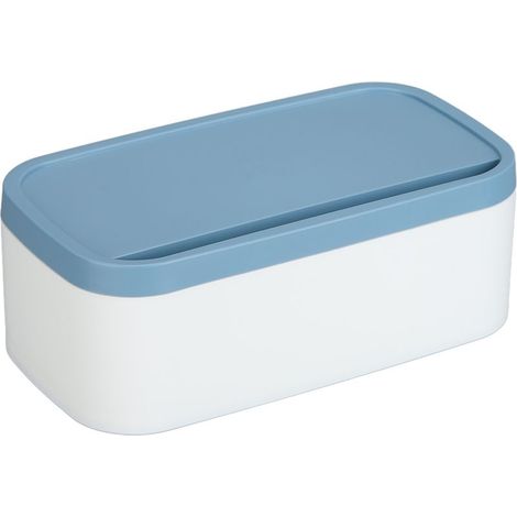Wiederverwendbare, tragbare Aufbewahrungsbox für Staubmasken, Organizer für Schutzmasken, großes Fassungsvermögen, für Zuhause und Schule, blau (1/5)