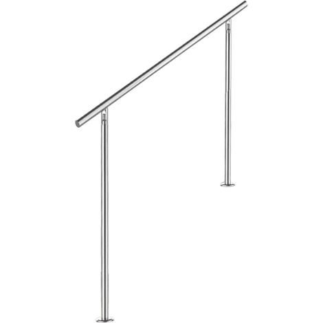 Randaco Barandilla de acero inoxidable para escaleras de exterior Juego Balaustrada Balcón Jardín(120 cm, 0 Travesaños)
