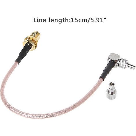 Adaptateur coaxial RF SMA femelle vers CRC9/TS9 double connecteur, câble RG316 de 15 cm (1/4)