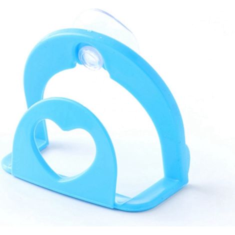 Crochet De Rangement - Ventouse En Plastique PP - Pour Cuisine Et Salle De Bain - Forme Coeur - Bleu - Lot De 1 (1/2)