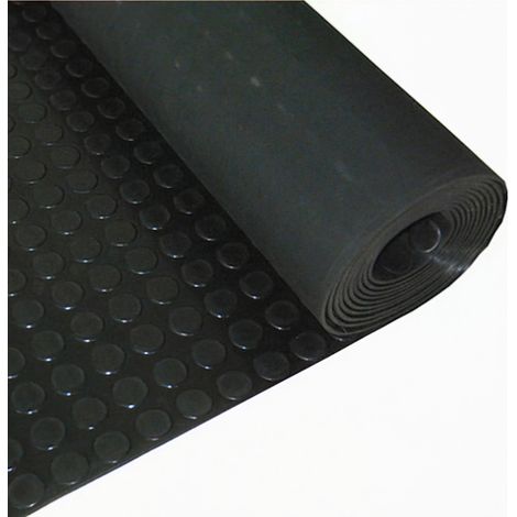 Pavimento in gomma cerchi 1,20x10 metri 3 mm. colore nero spessore