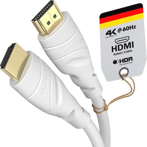 Câble HDMI 4K – 15m – blanc – pour PS5, Blu-ray, Xbox (1/5)