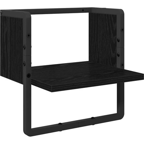 Maison Exclusive - Wandregal Schwarz Eichen-Optik 30 x 25 x 30 cm