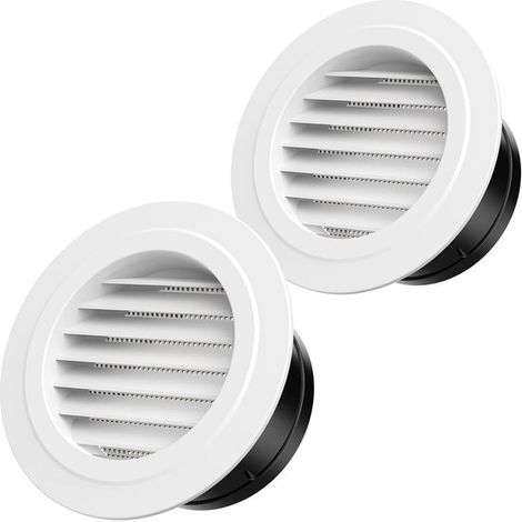 2er-Pack runde Lüftungsgitter mit Insektenschutz, 100 mm, geeignet für Garage, Badezimmer, Küche, Büro, Zimmer (1/4)