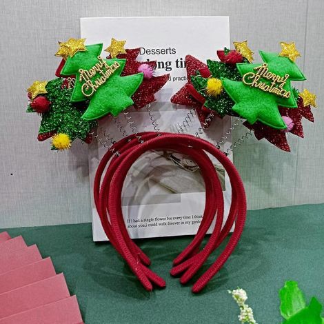 Lot de 5 bandeaux de Noël, serre-têtes à paillettes en forme de bois de cerf, accessoires pour cheveux. (1/5)