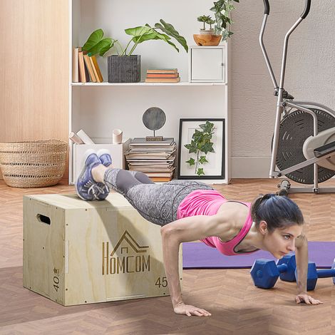 Box jump pliométrie 3 en 1 appareil boîte à saut musculation fitness & entraînement croisé plyobox pour box training 40/45/60 cm en bois (1/5)