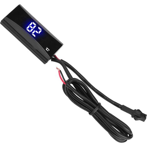 Digitales Motorradthermometer mit Wassertemperaturanzeige, blau hinterleuchtetem LCD-Display, 12V-Motortemperaturmesser, wasserdichtes Messinstrument für Motorräder. (1/5)