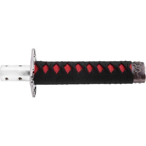 Pommeau de levier de vitesse universel en forme d'épée japonaise, avec 4 adaptateurs, noir et rouge. (1/5)