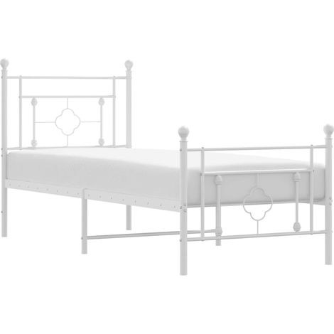 Maison Exclusive - Giroletto con Testiera e Pediera Metallo Bianco 80x200 cm (1/5)