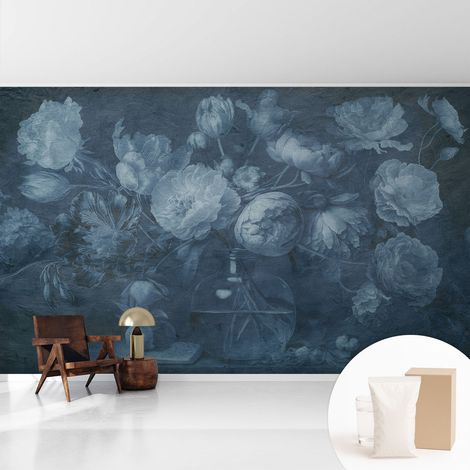 Tapete Vliestapete mit Kleber - Wanddekoration Wohnzimmer - Tapete Schlafzimmer Blumenarrangement 416x254 cm (1/5)