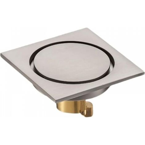 Égouttière de salle de bain invisible en cuivre épais, étanche et anti-débordement, pour WC et machine à laver, ronde et invisible brossée. (1/5)