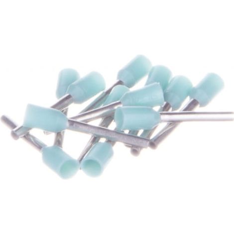 Guaina terminale per cavi isolata TI 0,34mm2/8mm turchese stagnato TI0.34L8 /100 pezzi/