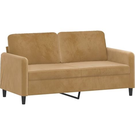 vidaXL Divano a 2 Posti Marrone 140 cm in Velluto (1/5)