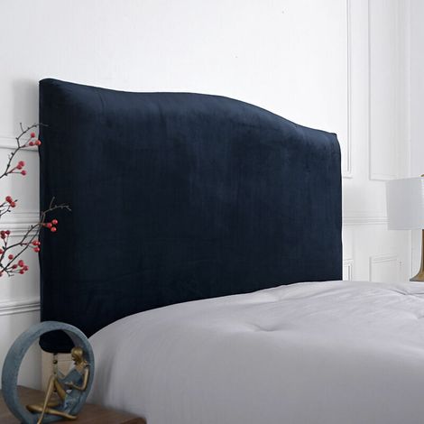 Housse de tête de lit élastique pour tête de lit -150 cm - pour tête de lit 140-170 cm (bleu marine)