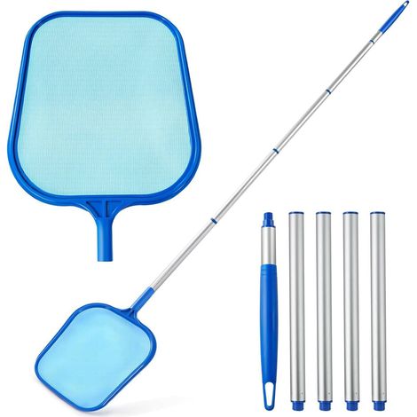 Épuisette de Surface pour Piscine 158CM avec Réglable Manche Télescopique Épuisettes Filet Nettoyage Spa Bassin Collecte Feuilles - (1/5)