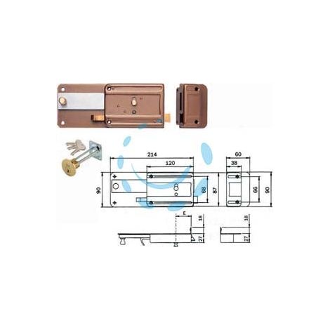 FERROGLIETTO APPLICARE CON CATENACCIO SCROCCO CIL.STACCATO 340 - mm.50 (340506)