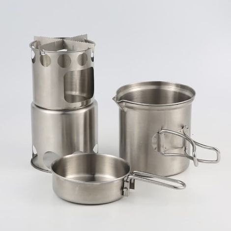 Poêle à bois extérieur en acier inoxydable, four de chauffage portable, barbecue (1/4)