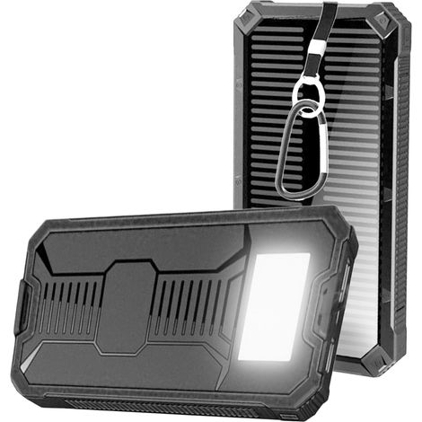 Batterie Externe Solaire 20000mAh, Power Bank Solaire Haute Capacité avec 2 Ports USB (1/5)