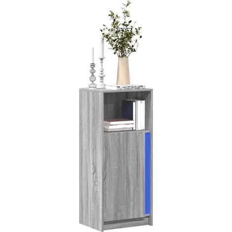 LED-Sideboard Grau Sonoma 42,5x34x100 cm Holzwerkstoff