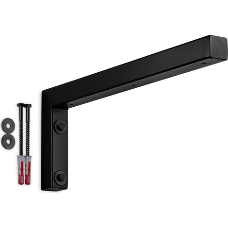 SOTECH Wandkonsole Regalkonsole Waschtischkonsole in L-Form 400 x 150 x 30 mm, schwarz matt pulverbeschichtet, 1 Stück