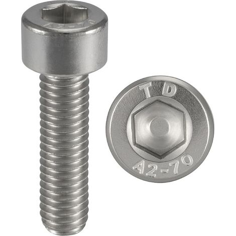 10 Pcs Vis INOX M8x25 mm tête cylindrique BTR Ø 8x25 mm Vis M8 x 25mm CHC à 6 pans creux (clé allen) Acier Inoxydable A2 70 (V2A/304) (1/5)
