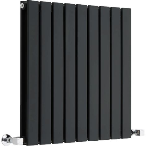 Milano Alpha Black Horizontal Double Flat Panel Radiator - 635mm x 630mm