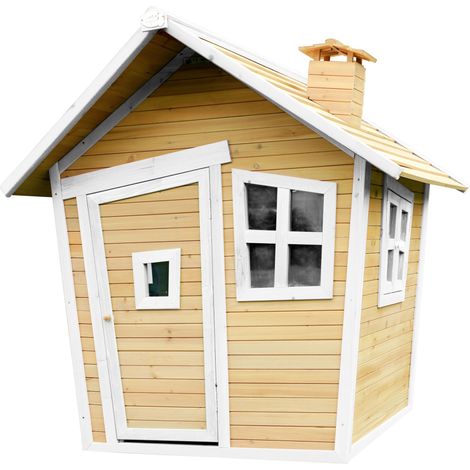 Axi Alice Maison Enfant En Bois Fsc  Maison De Jeux Pour L'Extérieur / Jardin En Marron & Blanc  Maisonnette / Cabane De Jeu Avec Des Fenêtres