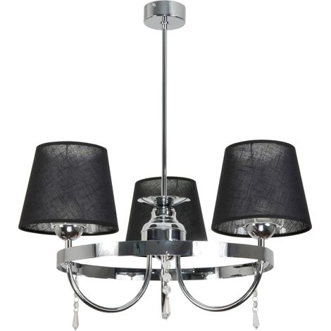 Lámpara de techo cromada con pantalla negra Diana Negro 12-422